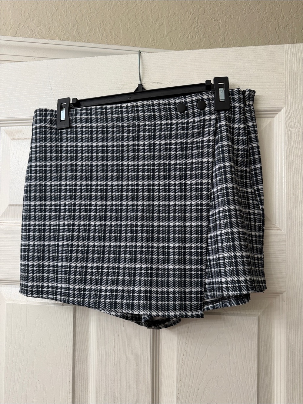 Rewash Black & White Plaid Mini Skort